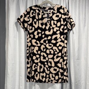 Leopard Print V-Neck Women's Top